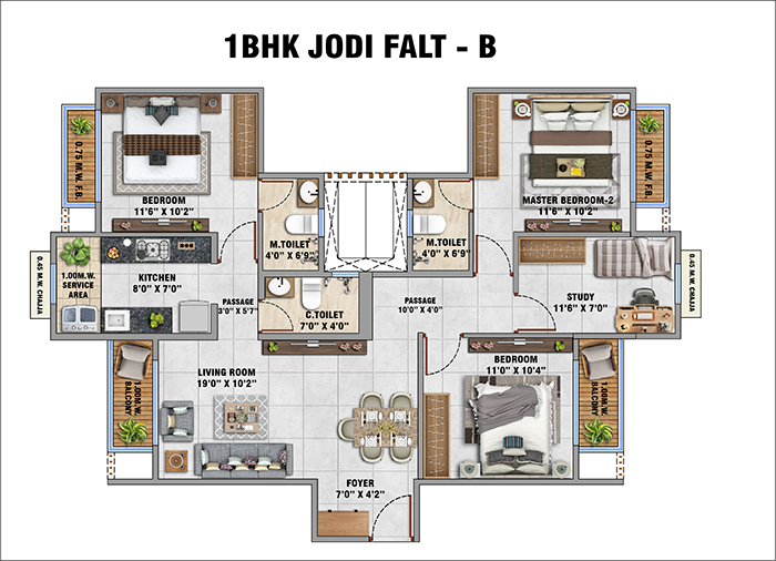 Sunteck One World - Master Layout